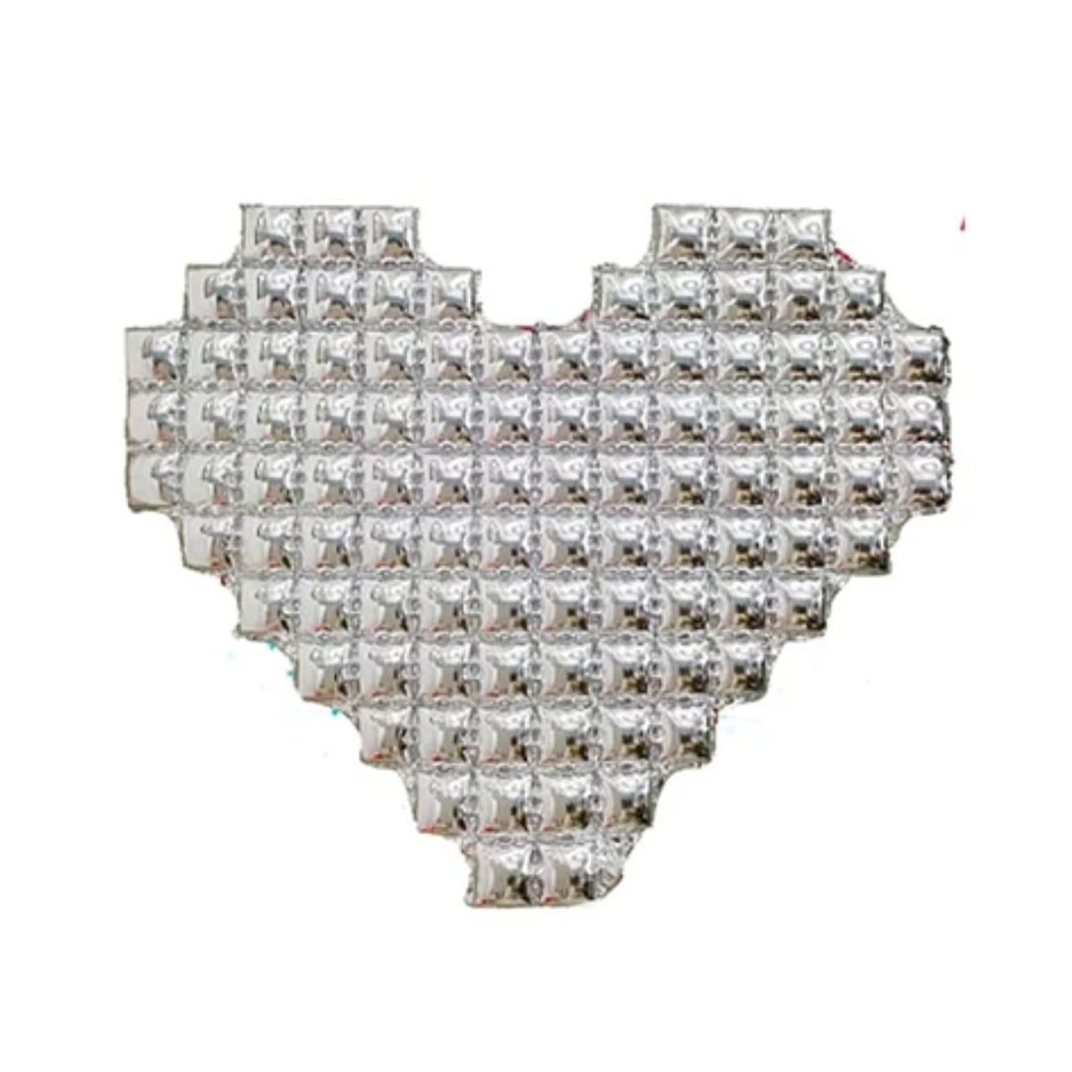 GENERICO - Globo Metalico Plateado Con Forma De Corazon  140x120cm