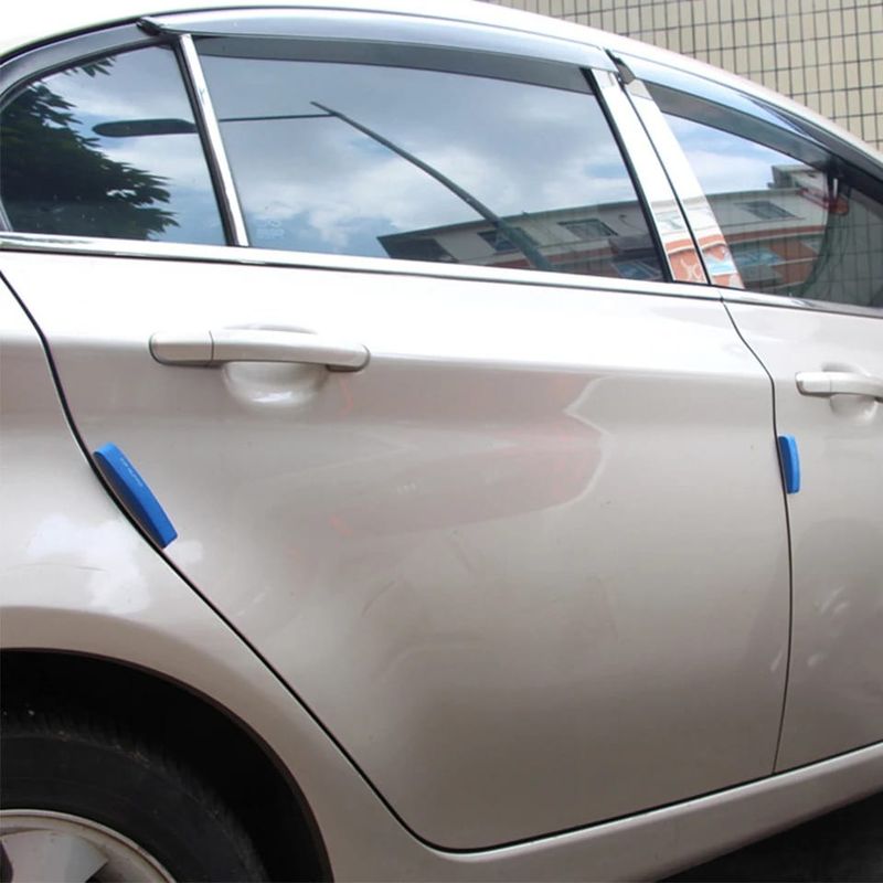 GENERICO - X4 tira tope puerta goma Eva autoadhesivos para autos azul