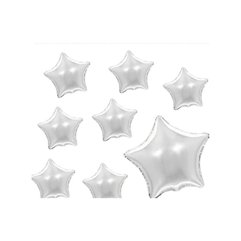 GENERICO - Globo Metálico Estrella Plateada 8pcs 12cm