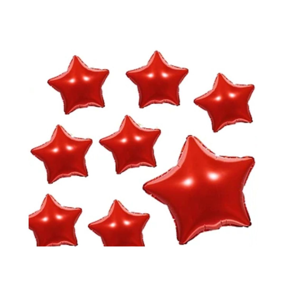 GENERICO - Globo Metálico Estrella Roja 8Pcs 12 Cm