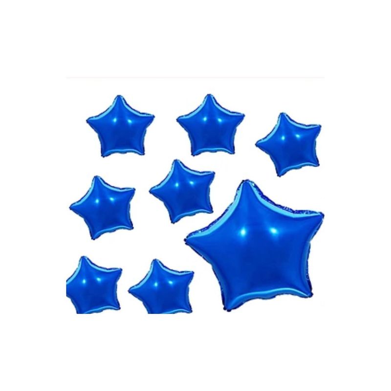 GENERICO - Globo Metálico Estrella Azul Oscuro 8pcs 12cm