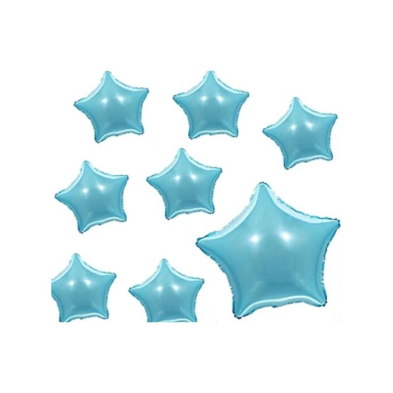 GENERICO - Globo Metálico Estrella Azul Claro 8pcs 12cm