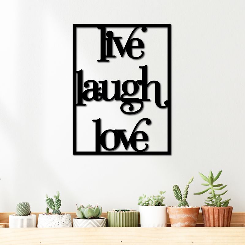 ELAB PROPIA - Cuadro Decorativo Live Laugh Love 40x30cm - Madera Fun Republic