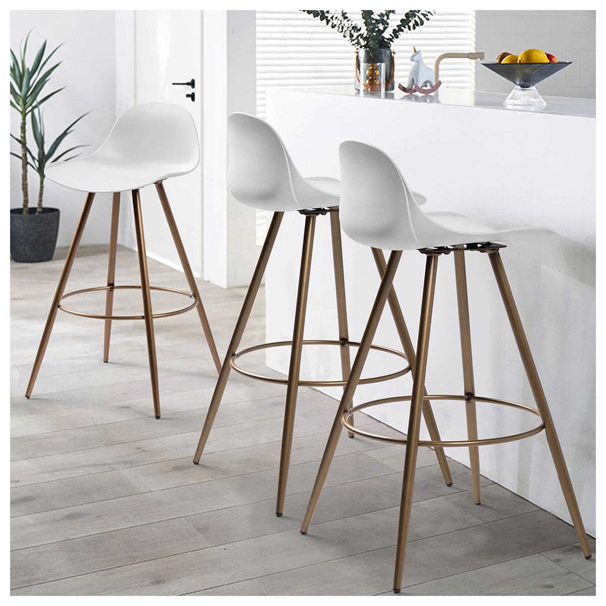 NOVAHUS - Pack 4 Pisos de Bar PP Blanco