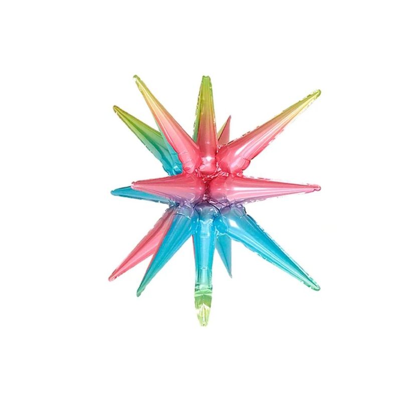 GENERICO - Globo Metalico Estrella Explosion Colorida 44x55cm