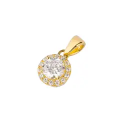 JB JOYAS BARON - Colgante de Oro 9kt Circonita Destellante 5mm
