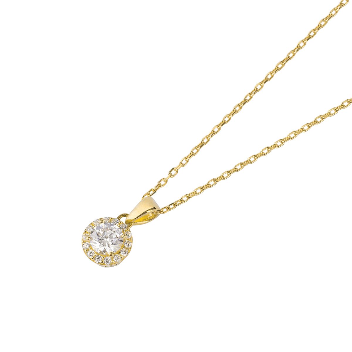 JB JOYAS BARON - Colgante de Oro 9kt Circonita Destellante 5mm