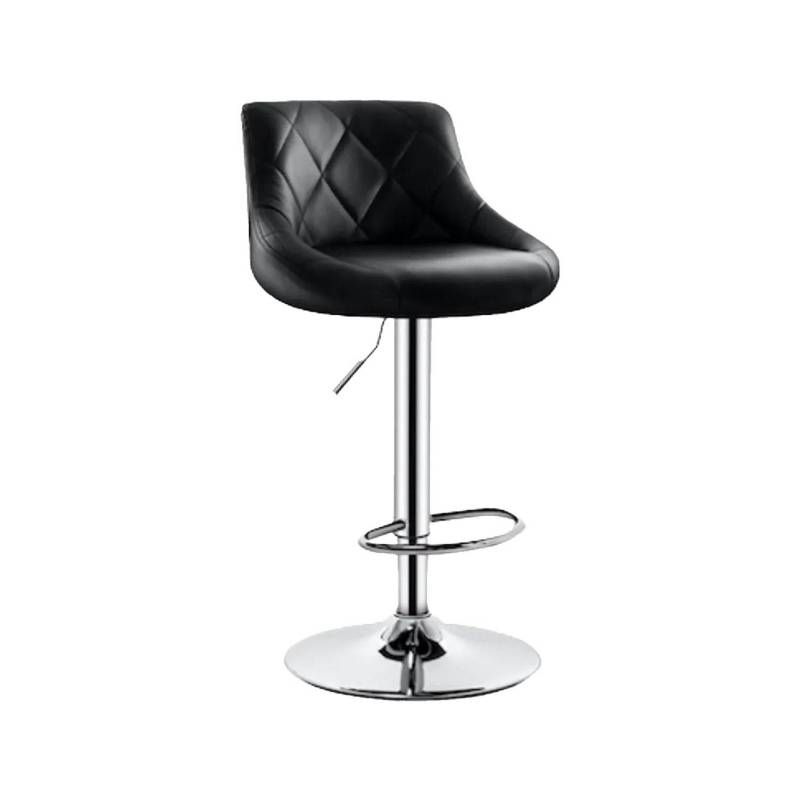 GENERICO - Silla Piso Bar Con Respaldo - Negro