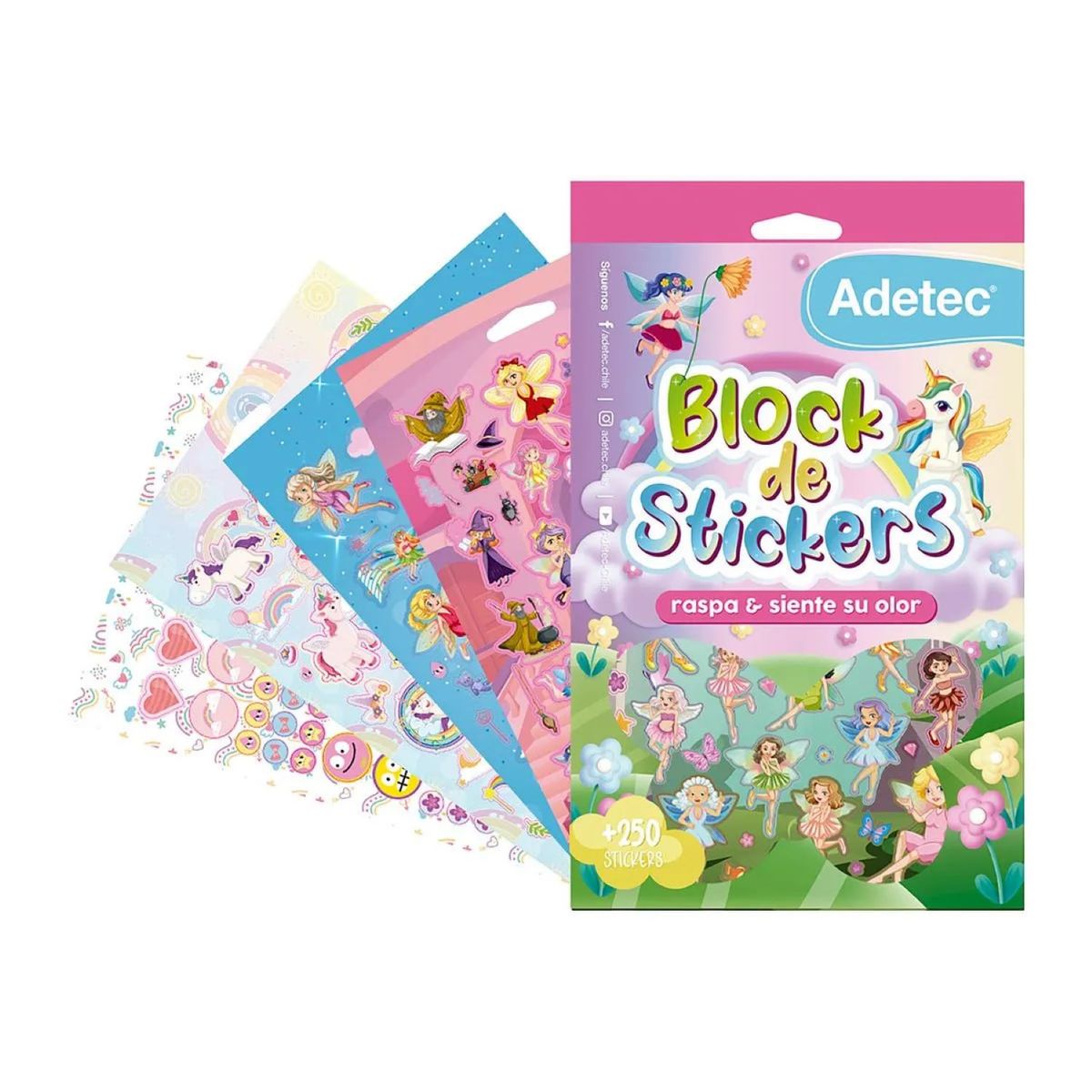 ADETEC - Block Stickers Con Aromas Hadas +250 Stickers Adetec