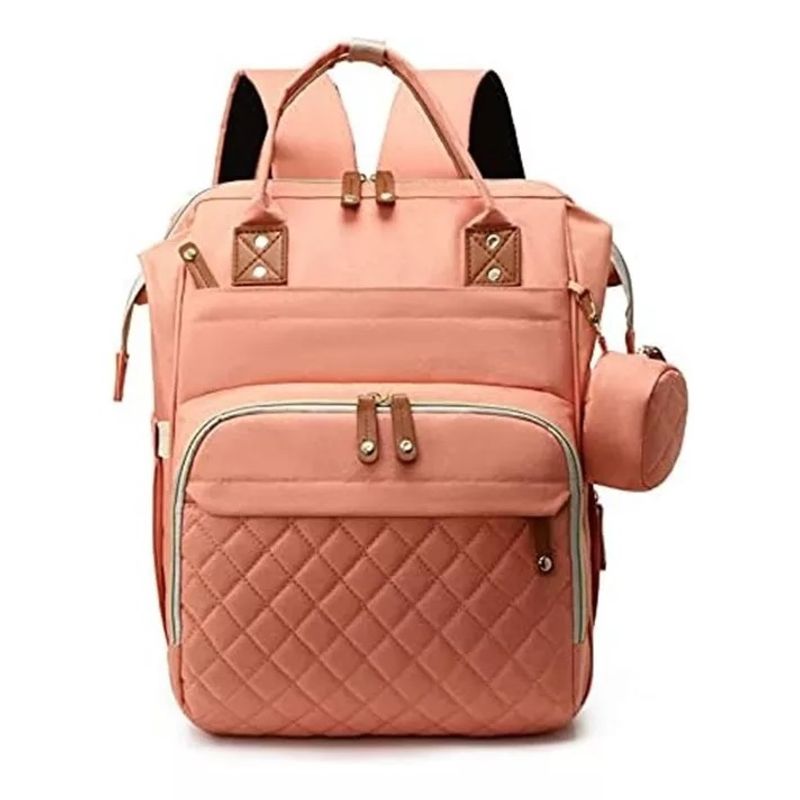 GENERICO - Mochila Pañales Cuna Impermeable Morral Bolso Maternal Rosa