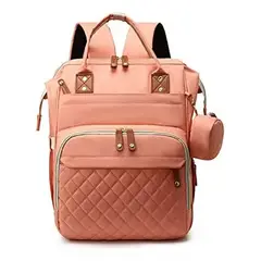 GENERICO - Mochila Pañales Cuna Impermeable Morral Bolso Maternal Rosa