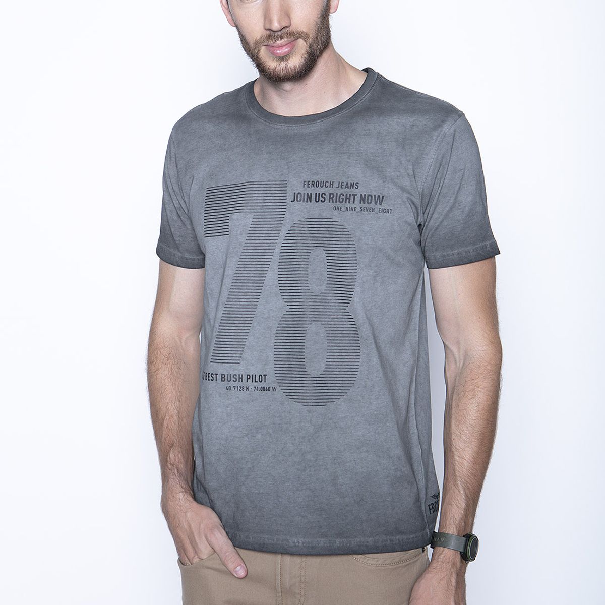 FEROUCH - Polera Illinois Gris Ferouch