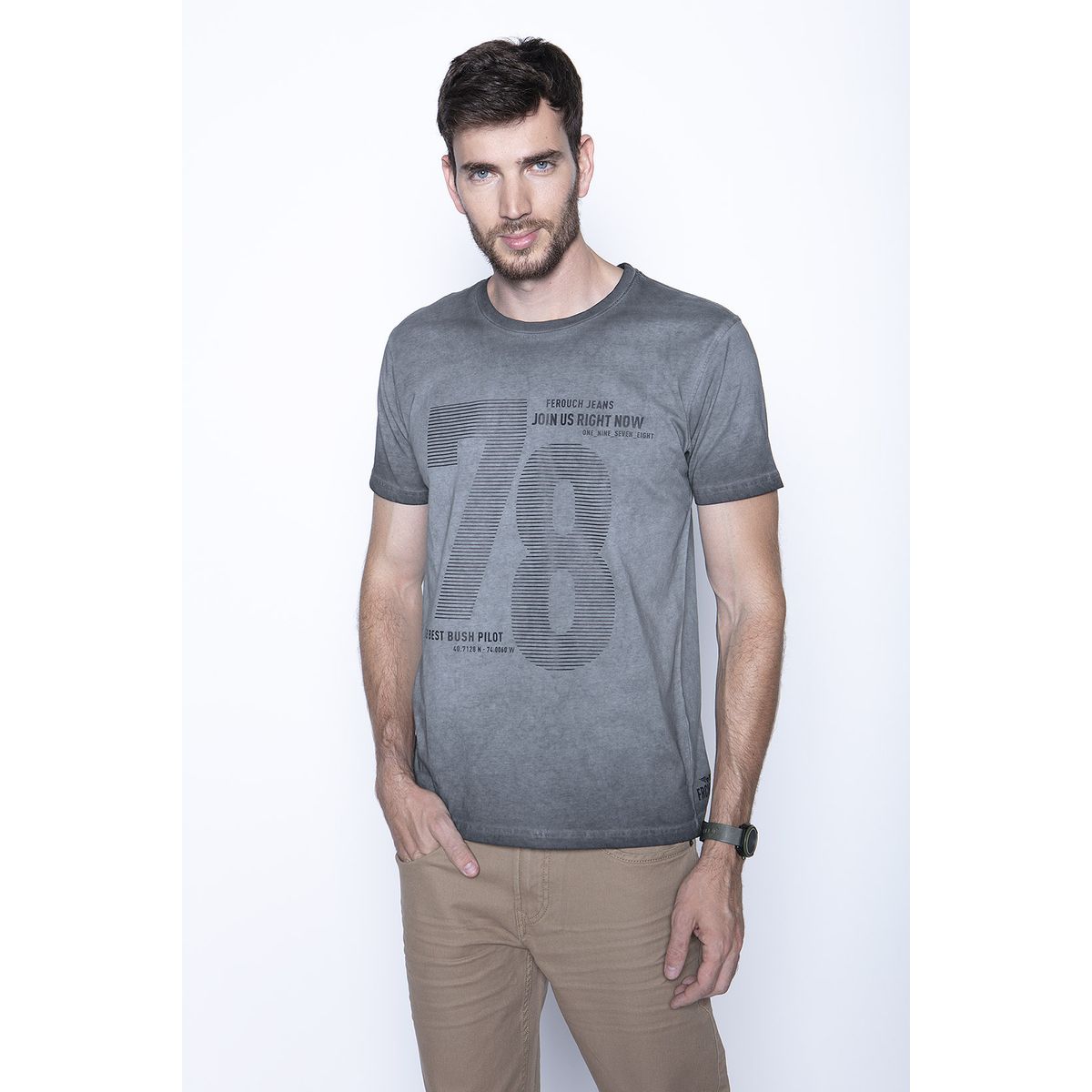 FEROUCH - Polera Illinois Gris Ferouch