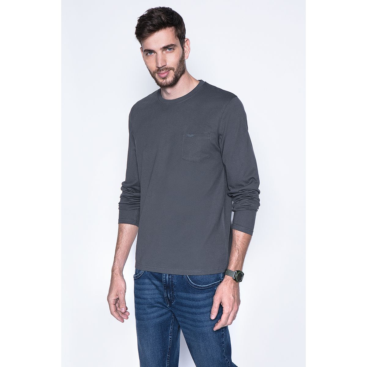 FEROUCH - Polera Basica Ml Gris Ferouch