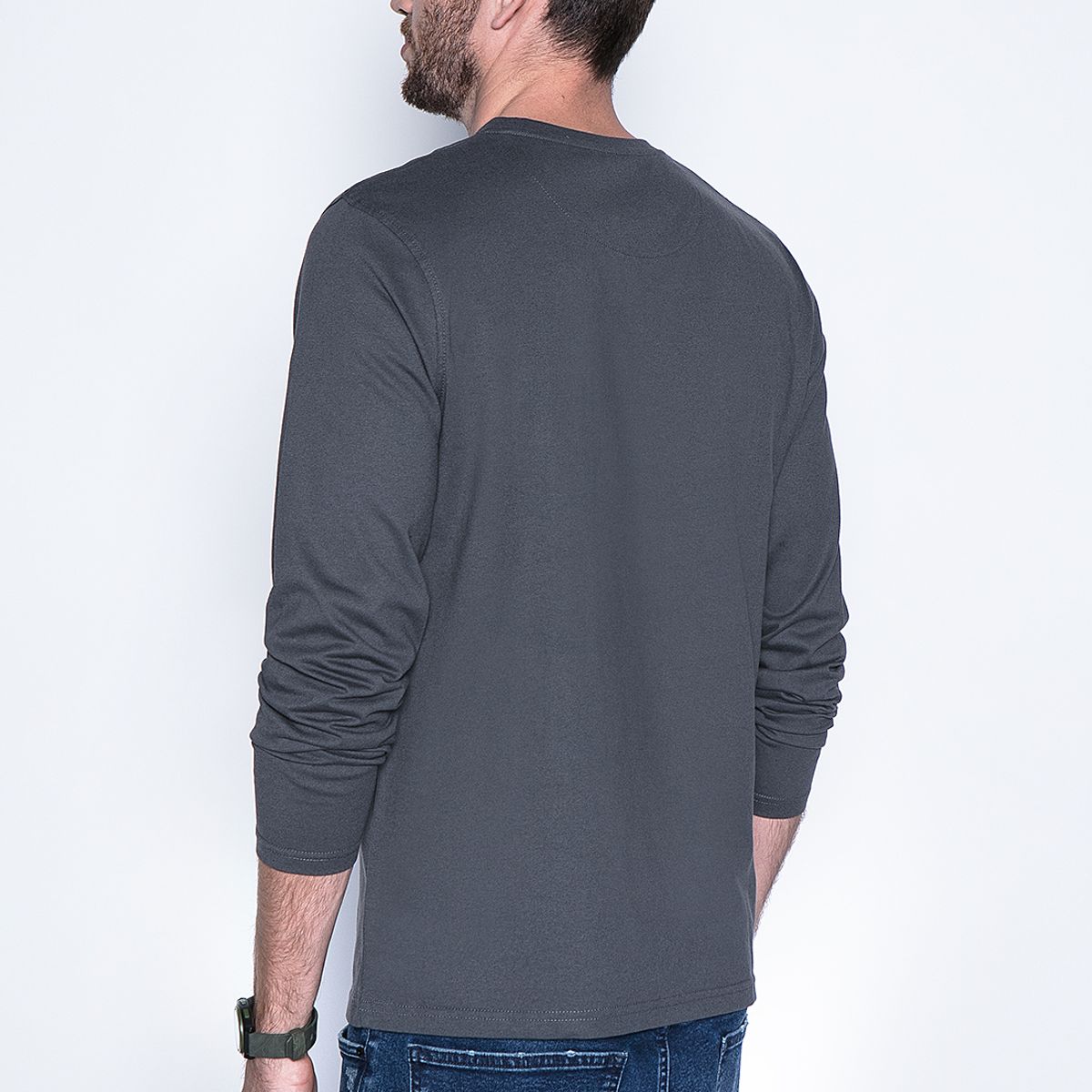 FEROUCH - Polera Basica Ml Gris Ferouch