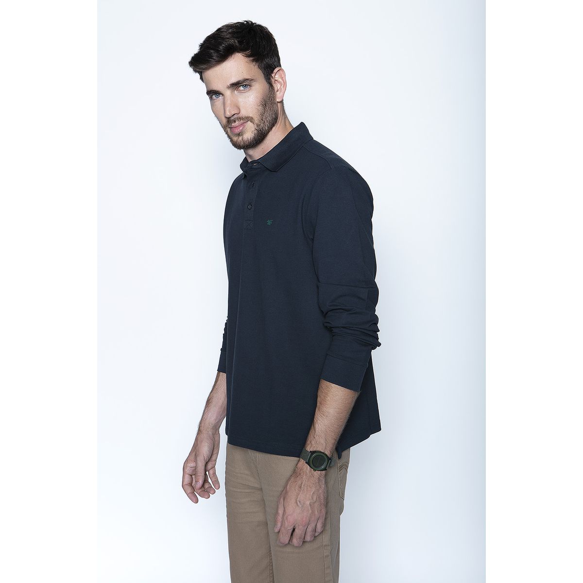 FEROUCH - Polera Polo Ml Azul Ferouch