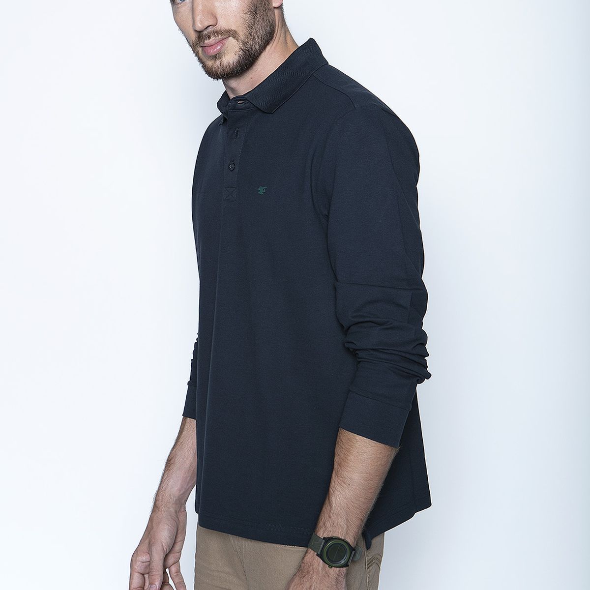 FEROUCH - Polera Polo Ml Azul Ferouch