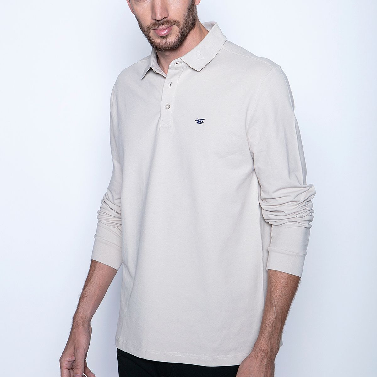 FEROUCH - Polera Polo Ml Beige Ferouch
