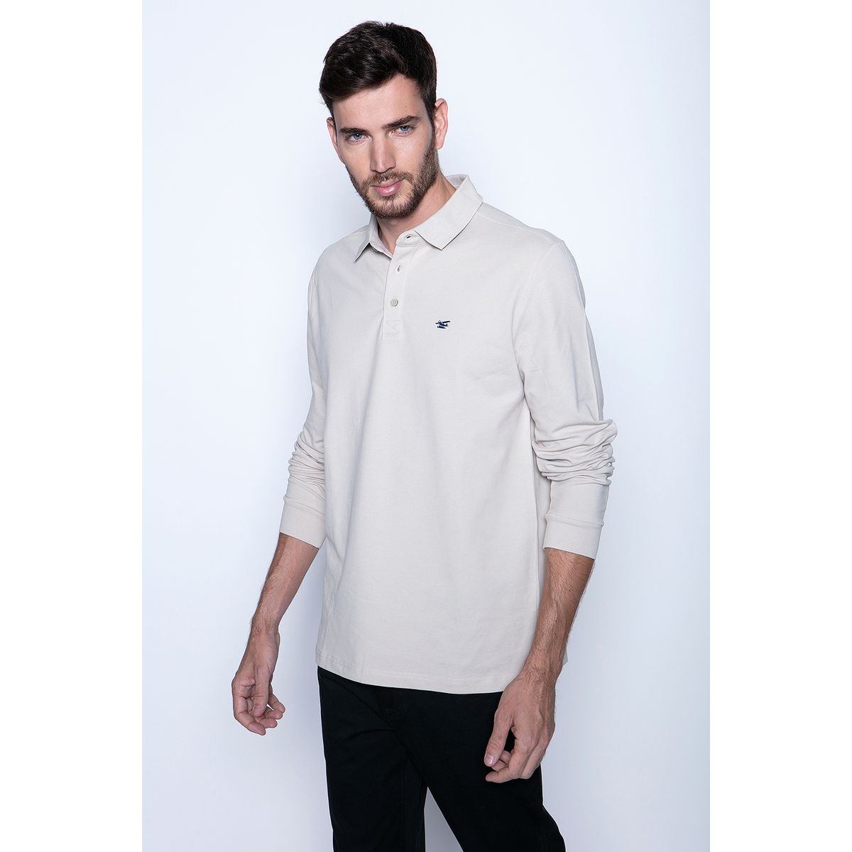 FEROUCH - Polera Polo Ml Beige Ferouch