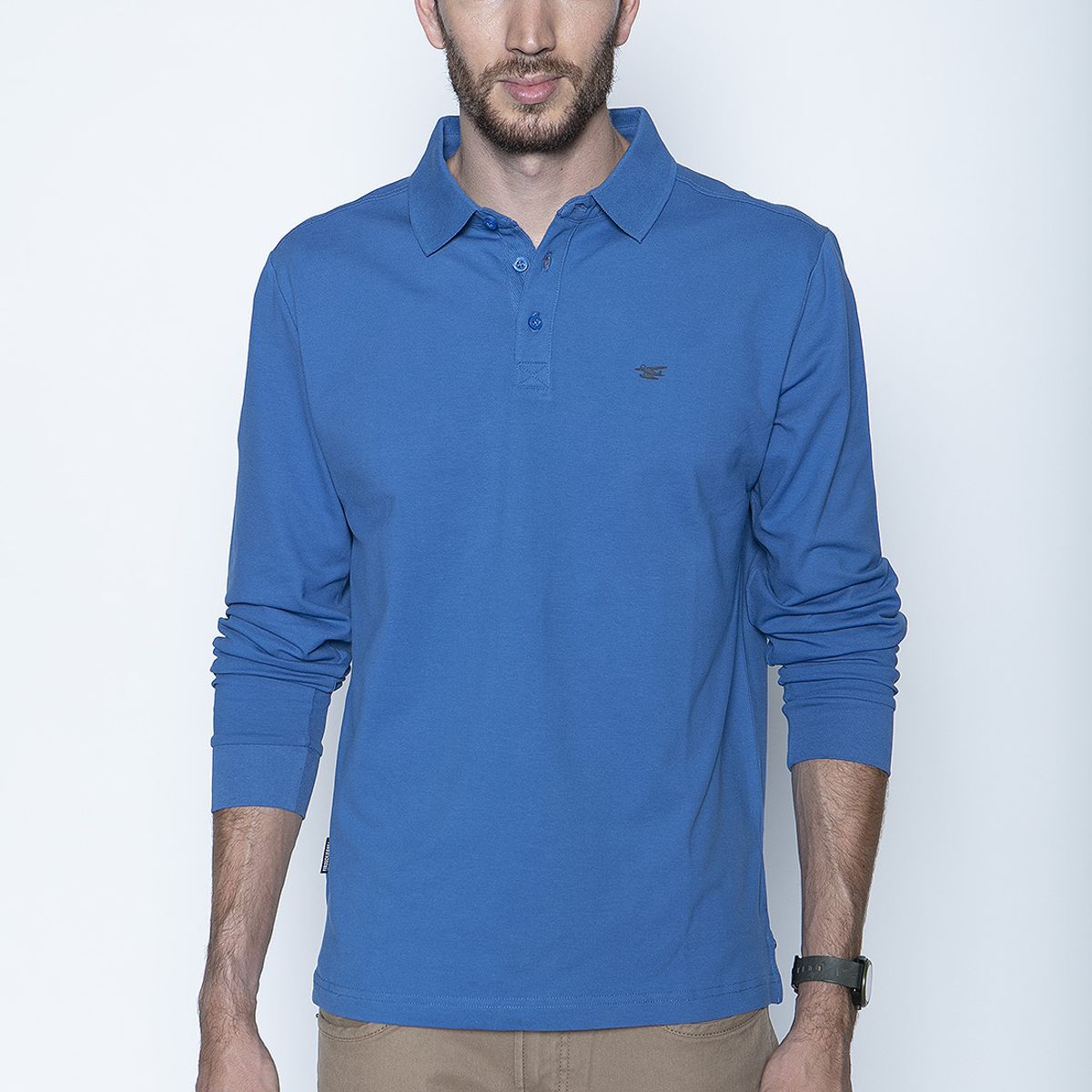 FEROUCH - Polera Polo Ml Azul Ferouch