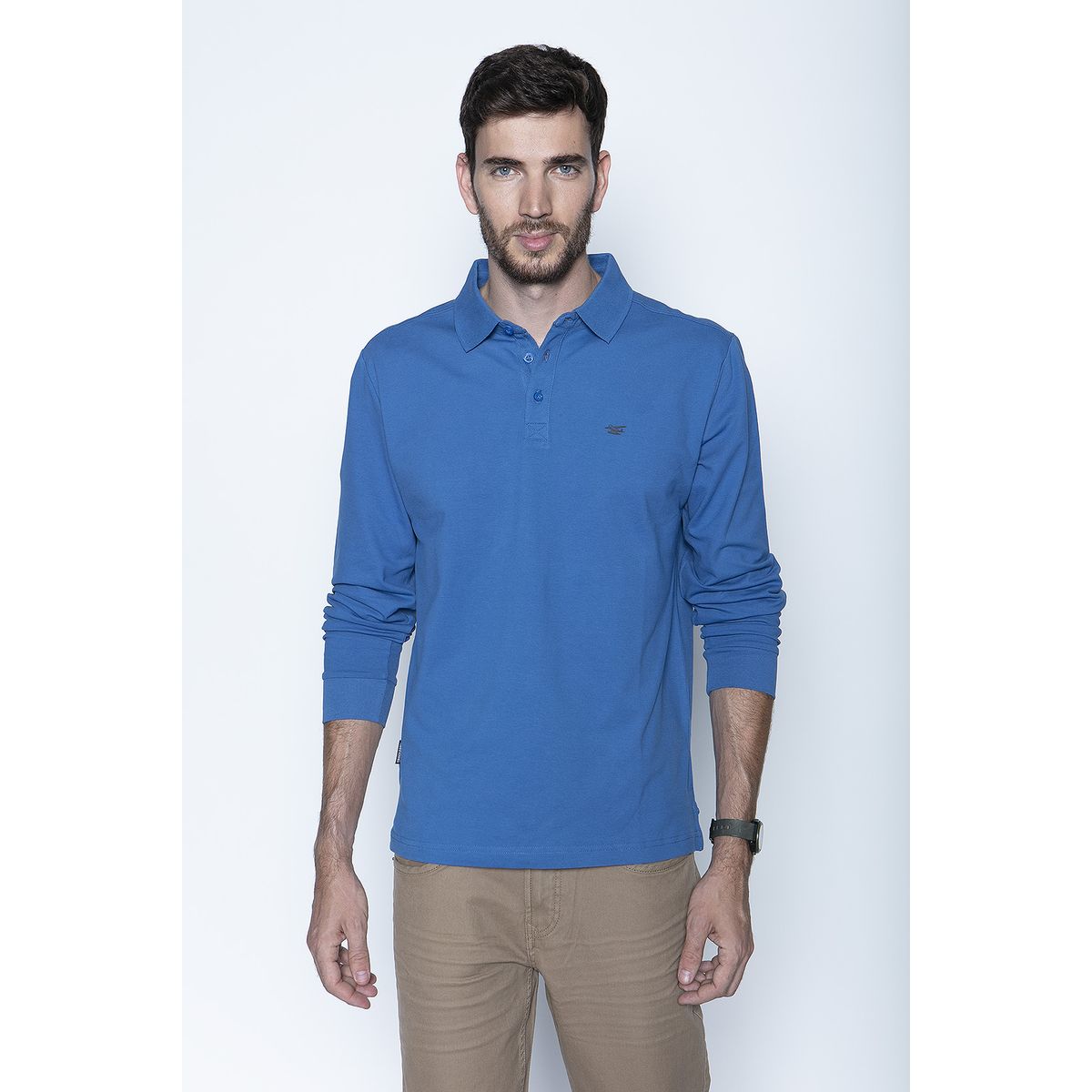 FEROUCH - Polera Polo Ml Azul Ferouch