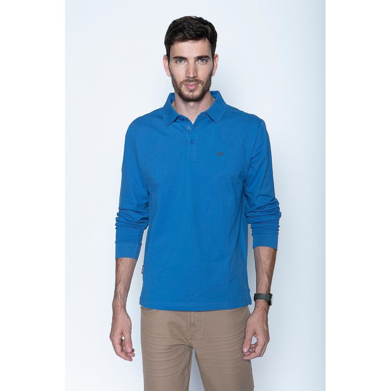 FEROUCH - Polera Polo Ml Azul Ferouch