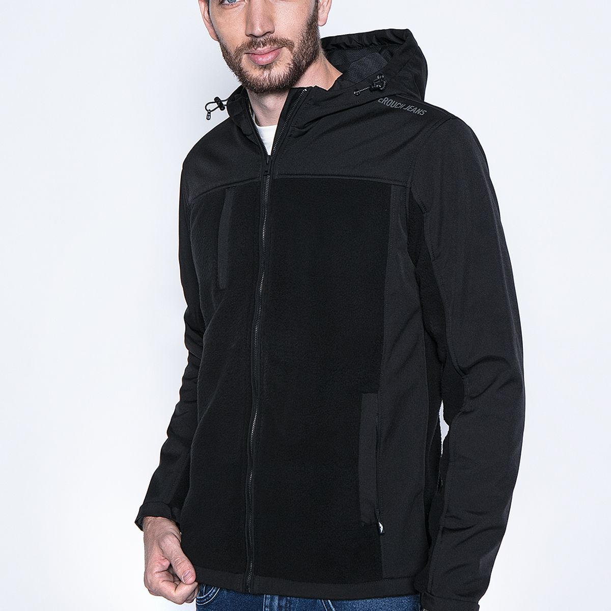 FEROUCH - Poleron Soft Shell Portladn Negro Ferouch