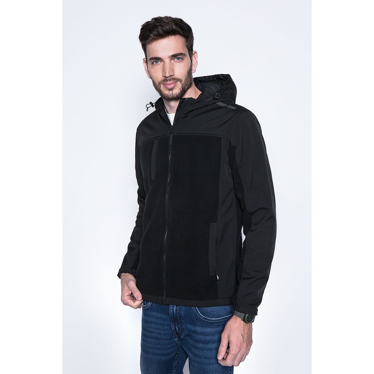 FEROUCH - Poleron Soft Shell Portladn Negro Ferouch