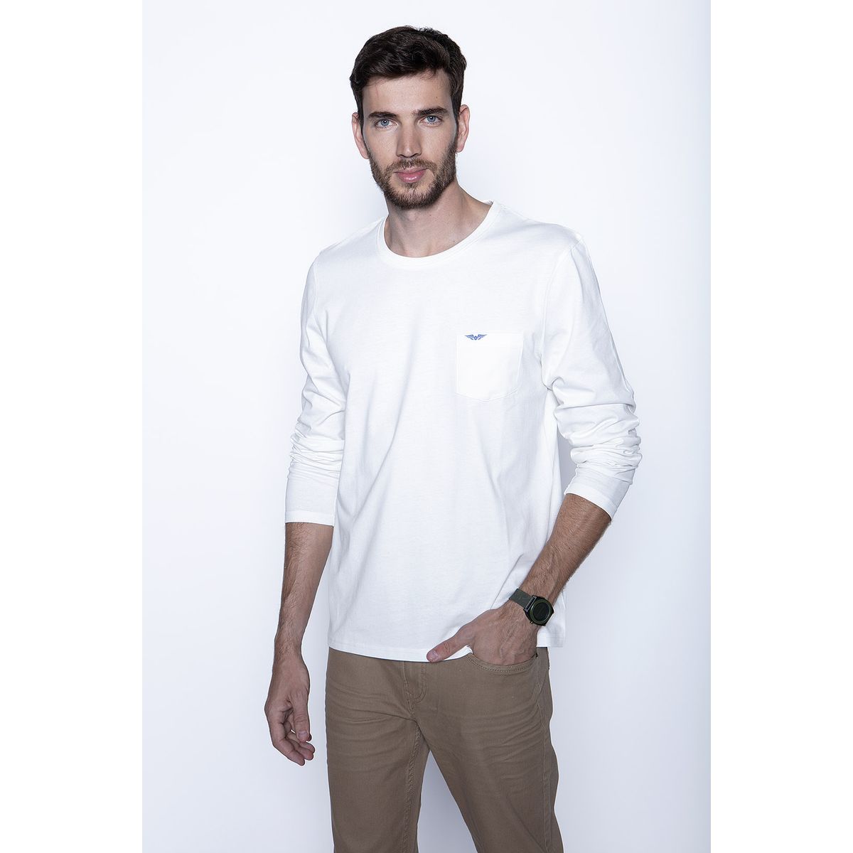 FEROUCH - Polera Basica Ml Blanco Ferouch