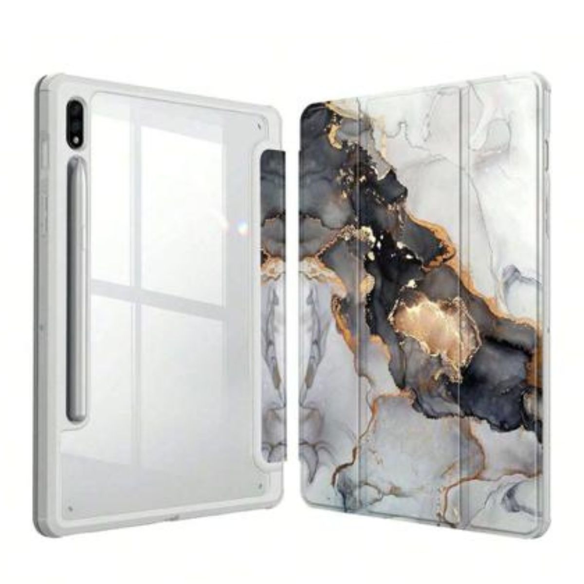 GENERICO - Funda Smart Cover Para Tablet Samsung S9 Fe 10.9 Mármol Gris