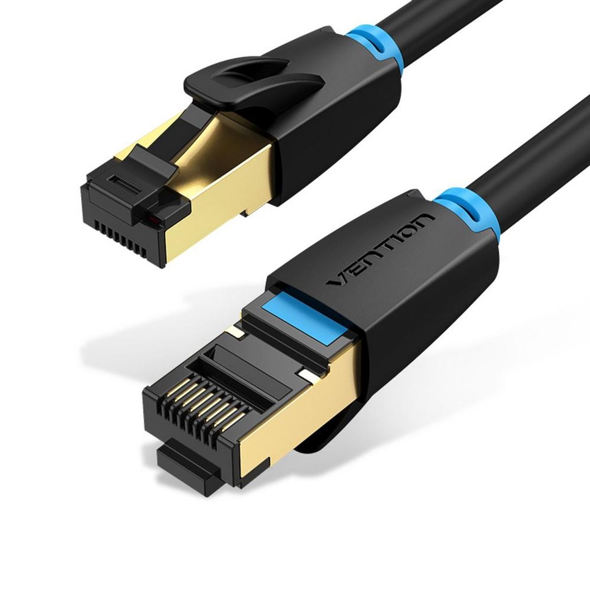 VENTION - Cable Ethernet Cat8 40gbps 10mts Compatible Red 5g Y Fibra - Negro