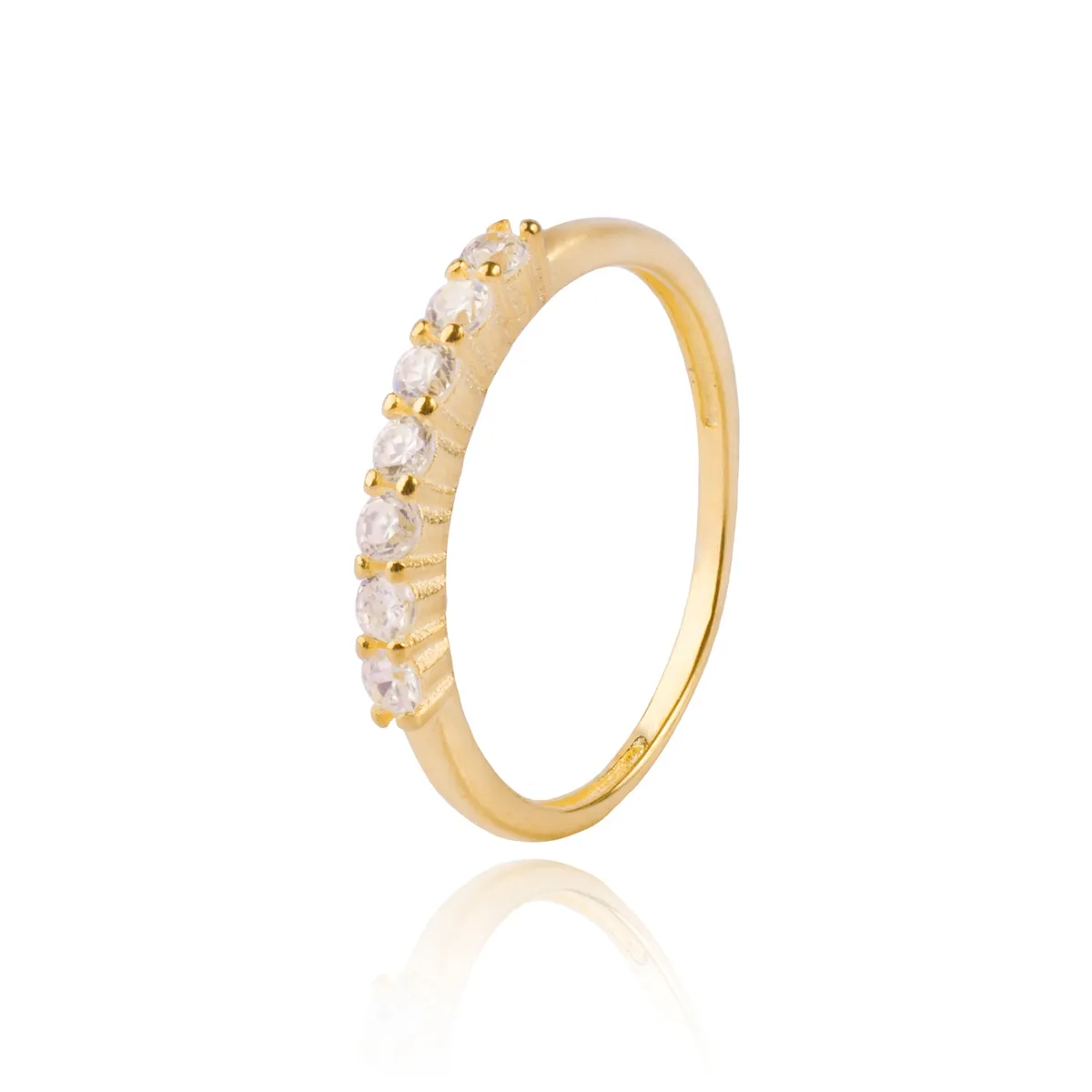 JB JOYAS BARON - Anillo de Plata Esterlina 925 Siete Circones Revestido en Oro