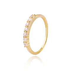 JB JOYAS BARON - Anillo de Plata Esterlina 925 Siete Circones Revestido en Oro