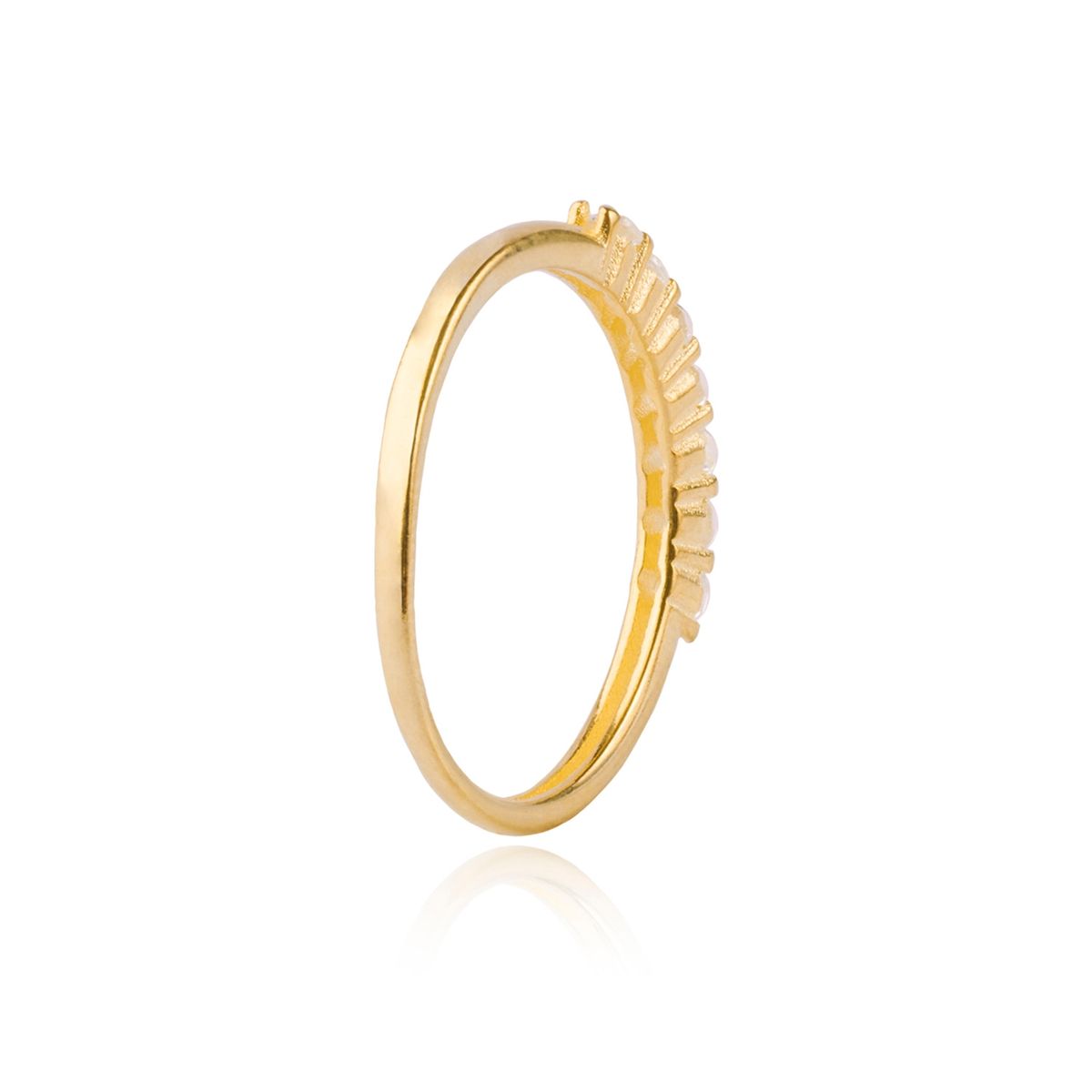 JB JOYAS BARON - Anillo de Plata Esterlina 925 Siete Circones Revestido en Oro