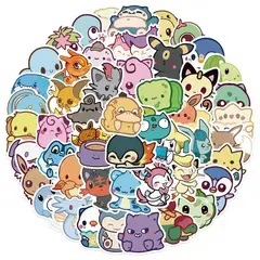 GENERICO - Pack Sticker cute baby pokemon picachu, psyduck, Charmander