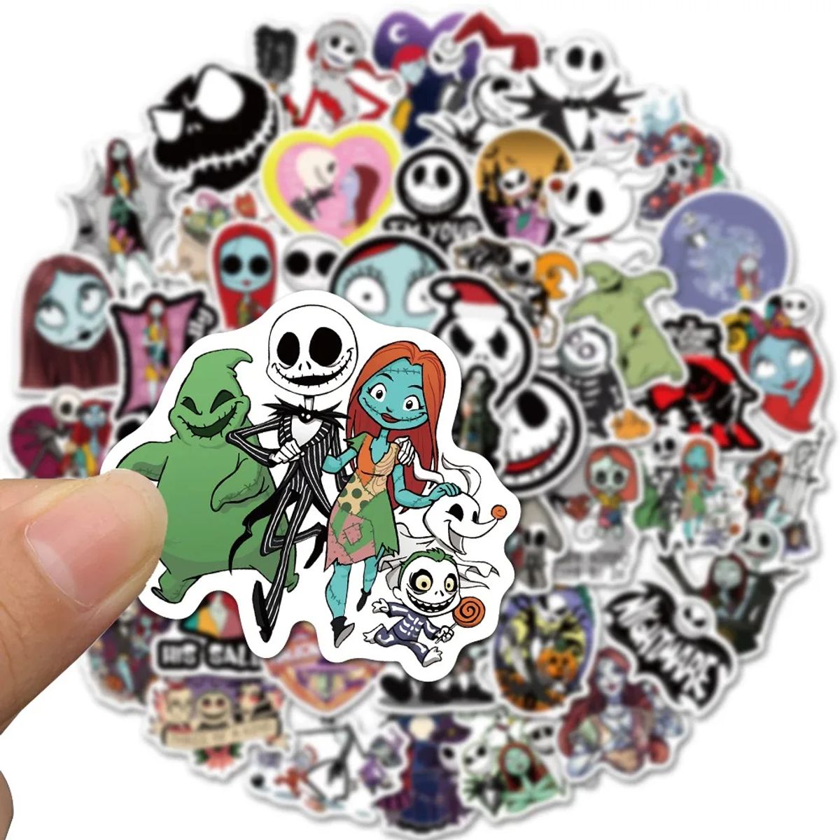 GENERICO - Pack Sticker Jack Skellington The Nightmare Before Christmas - Blanco-