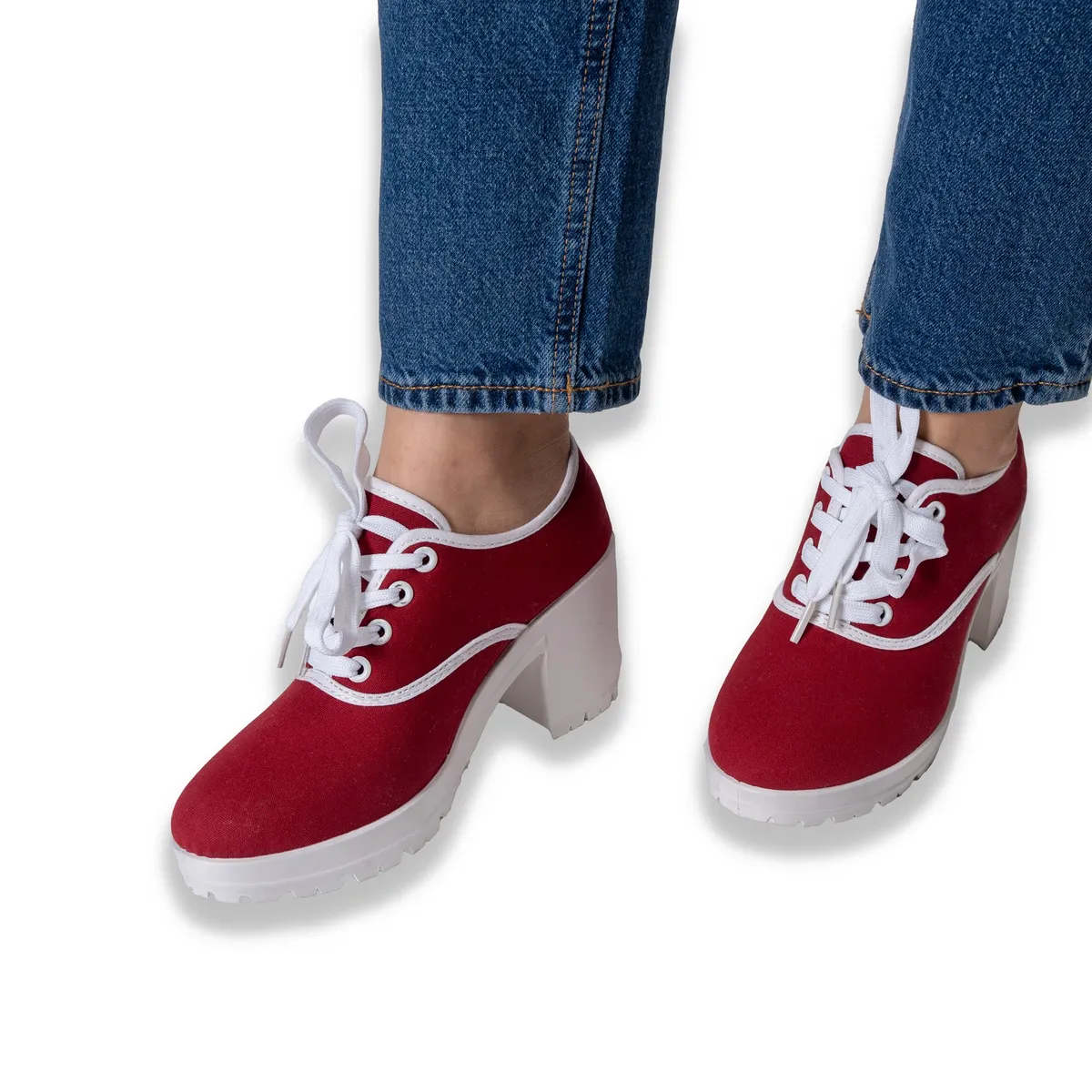 CARBIN - Zapatilla Mujer Rojo Layla Carbin