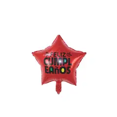 GENERICO - Globo Metálico Estrella Roja Feliz Cumpleaños 45 Cm