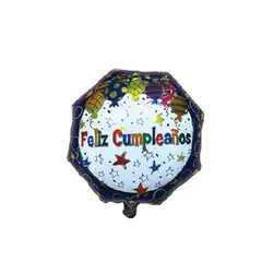 GENERICO - Globo Metálico Octogonal Con Feliz Cumpleaños De 45cm