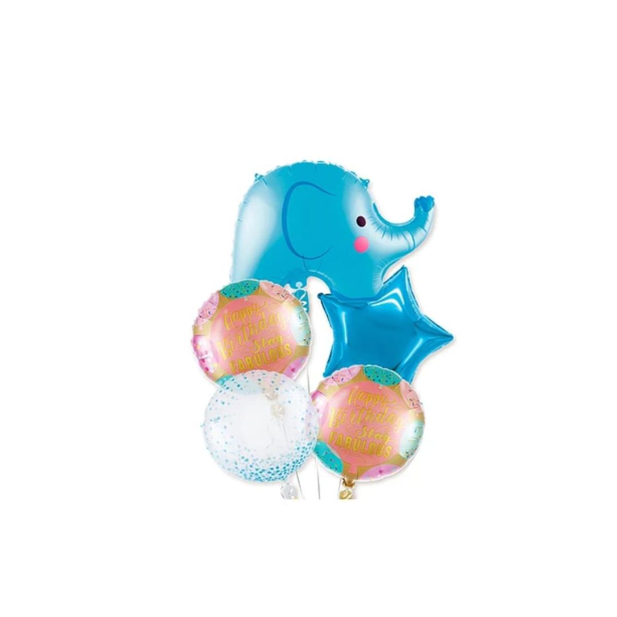 GENERICO - Set De Globos Elefante Azul 5pcs