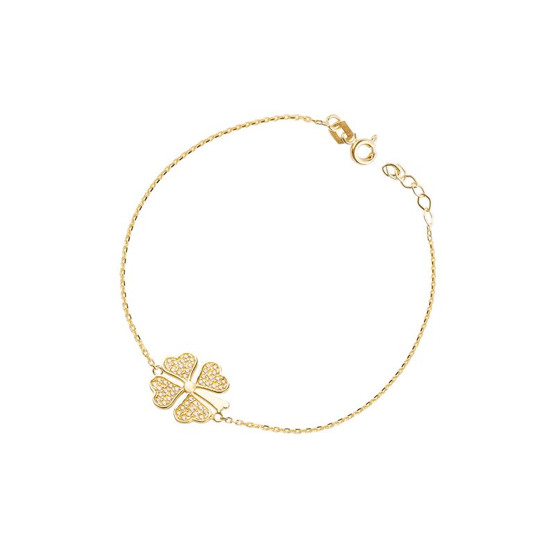 JB JOYAS BARON - Pulsera de Oro 18kt Modelo Trébol