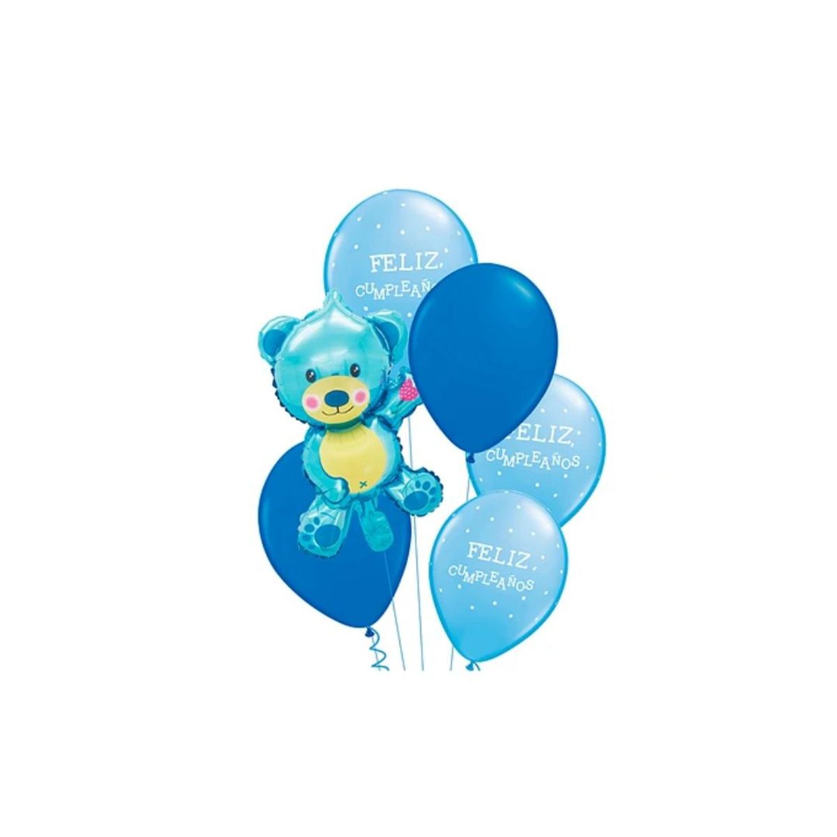GENERICO - Set De Globos Mini Oso Azul De 6pcs