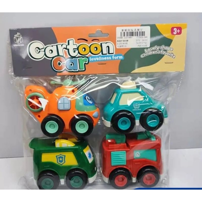 GENERICO - Kit juguete 4 mini autos 10cm