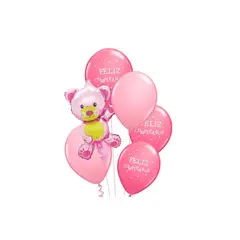 GENERICO - Set De Globos Mini Oso Rosa 6pcs