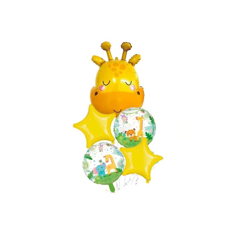 GENERICO - Set De Globos Metalizado Jirafa 5pcs