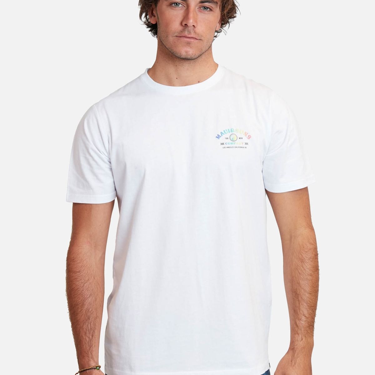 MAUI AND SONS - Polera Gradient Puff Tees Blanco Hombre Maui And Sons