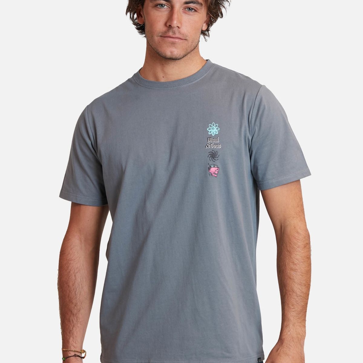 MAUI AND SONS - Polera skull punk ss tees Gris Hombre Maui And Sons