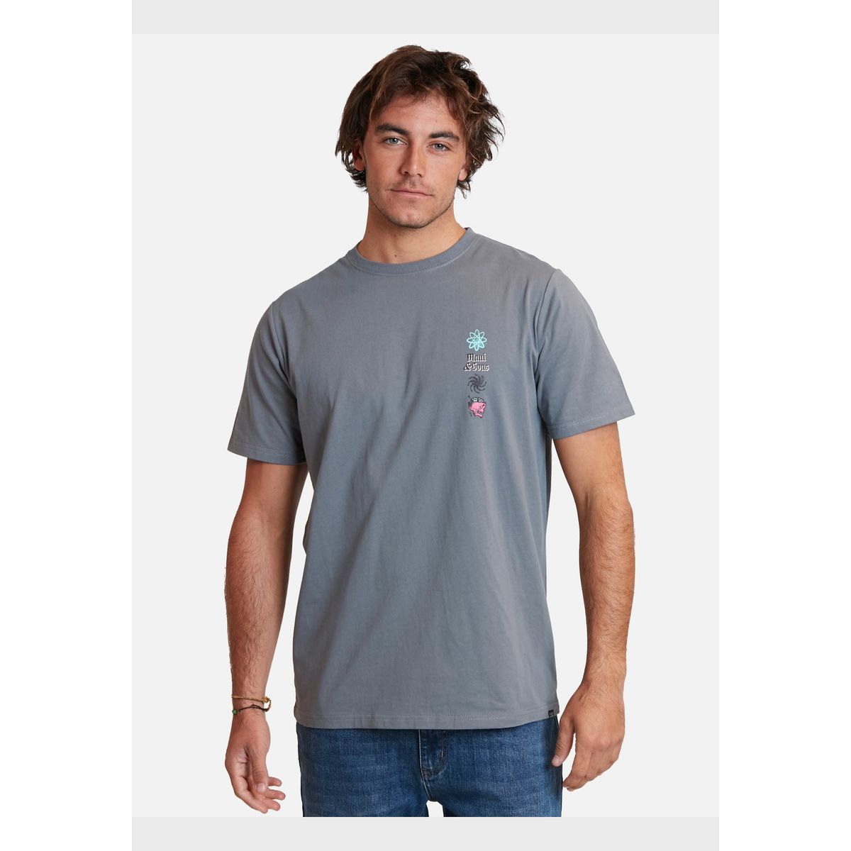 MAUI AND SONS - Polera skull punk ss tees Gris Hombre Maui And Sons