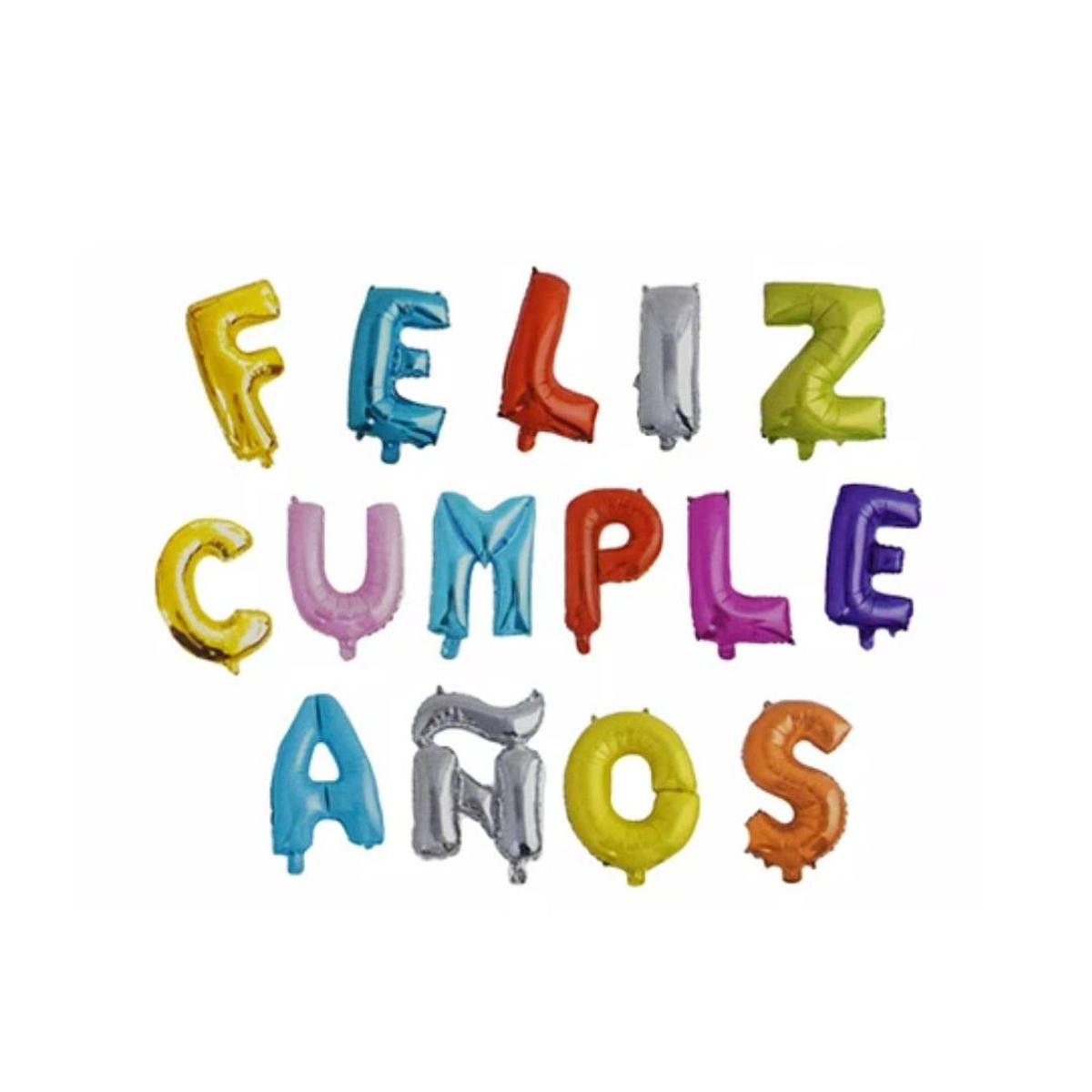 GENERICO - Globo Letras Feliz Cumpleaños Colores 16 Pulgadas