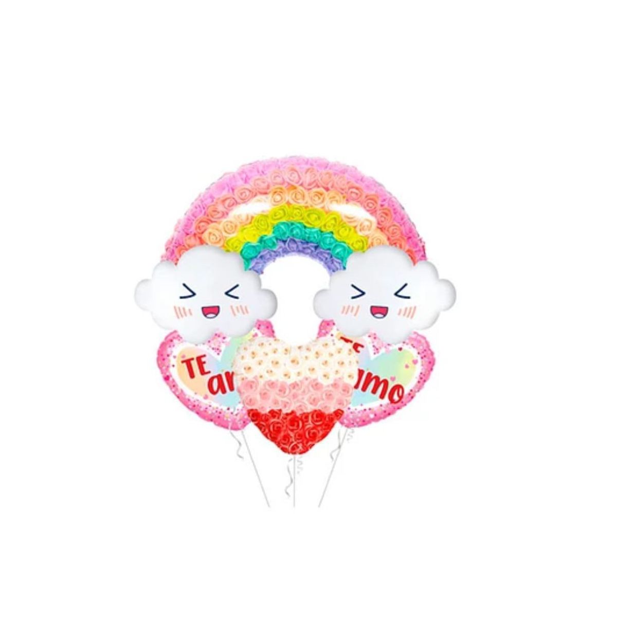 GENERICO - Set De Globos Metálicos Arcoiris 4pcs